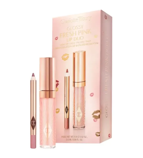 Набір для губ Charlotte Tilbury Mini Glossy Pink Lip Gloss + Lip Liner Set - Fresh Pink