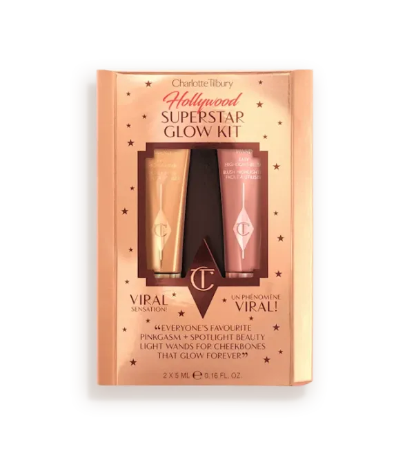 Набір рум’яна та хайлайтер Charlotte Tilbury Hollywood Superstar Glow Kit Travel Size Cheek Kit