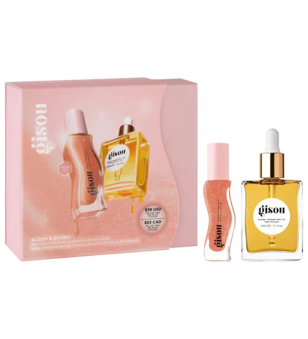 Подарунковий набір Gisou Glossy & Glazed Hair & Lip Oil Gift Set